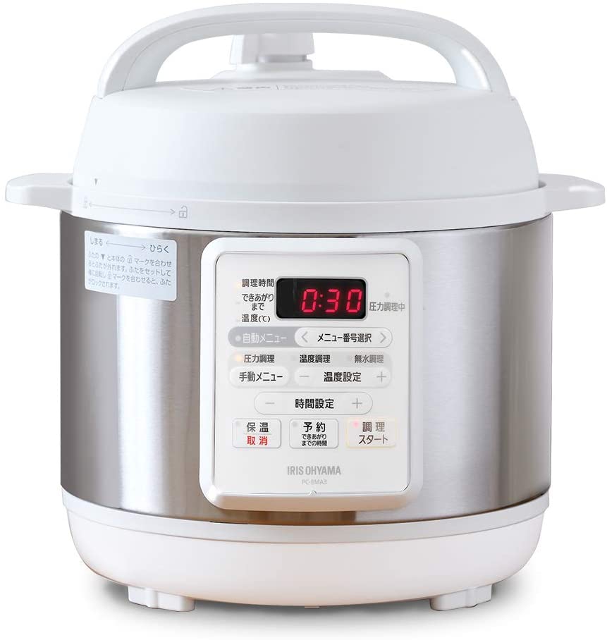 IRIS OHYAMA(アイリスオーヤマ) 電気圧力鍋 3.0L ホワイト PC-EMA3-Wの