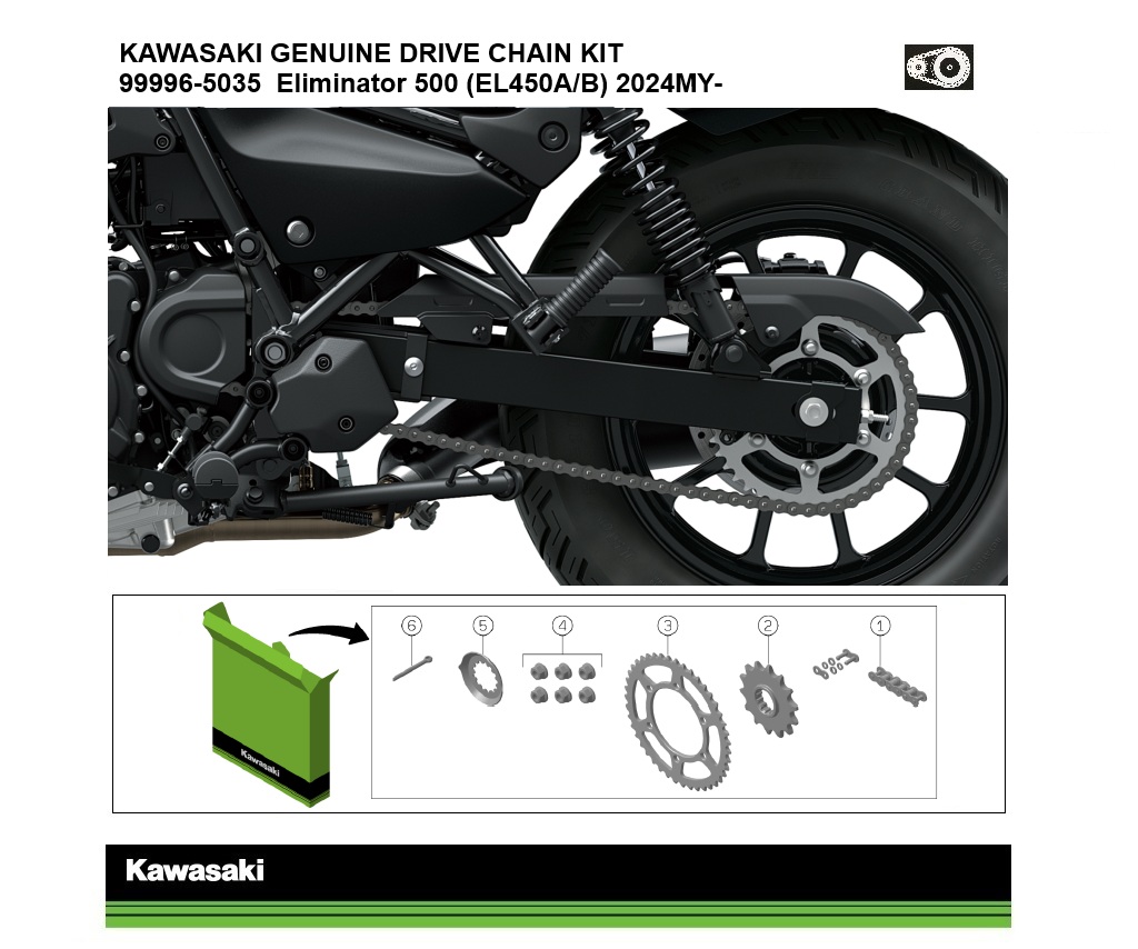 Genuine Kawasaki chain kit 99996-5011 Z800 (ZR800A/B/C/D) 99996
