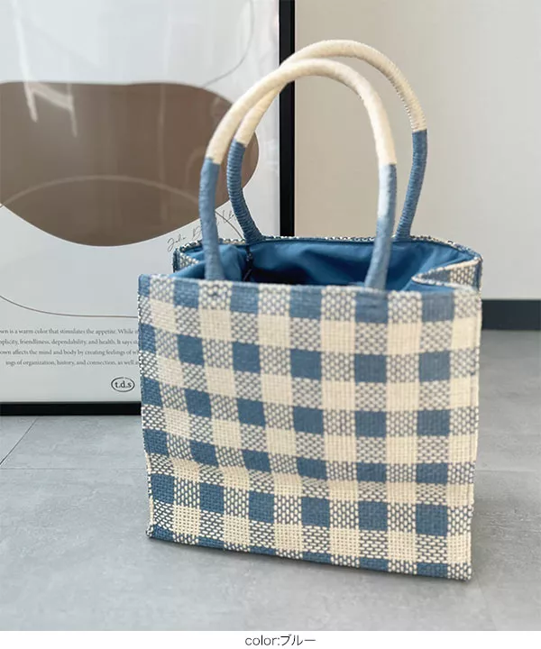 チェックボックストートバッグ [B1464] - レディースファッション通販