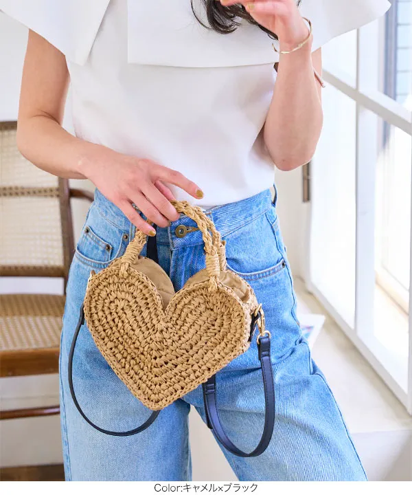 ハートデザインカゴバッグ [B1612] - レディースファッション通販 神戸