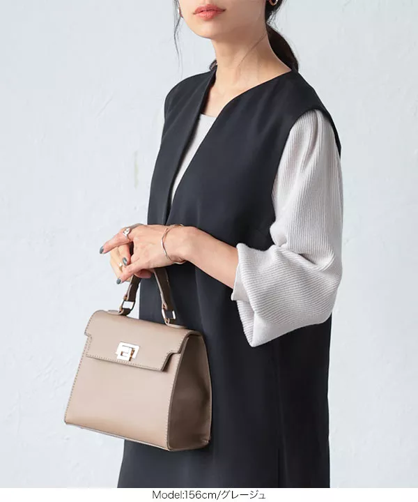 ボリュームスリーブスクエアネックもっちりリブニット [C6258