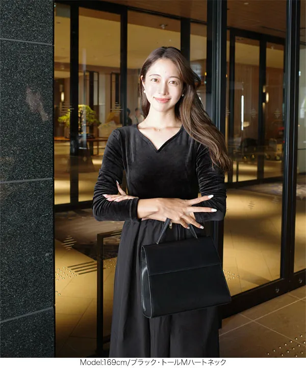 Reinaさんコラボ ] 選べる2タイプ ベロアドッキングワンピース [E3428