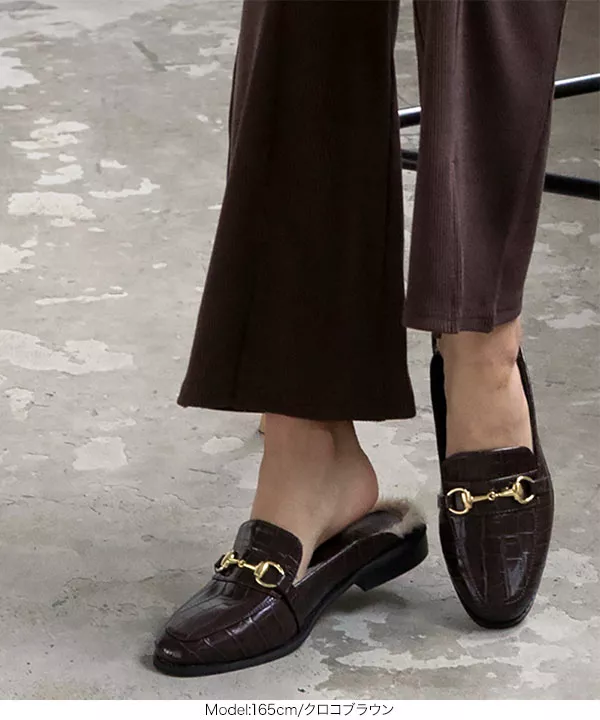 ビット付きファーローファーバブーシュ [I1988] - レディース