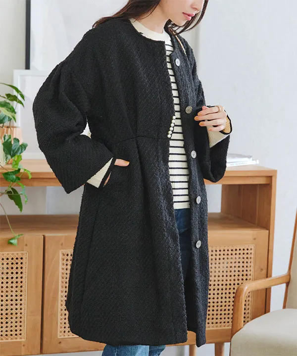 ツイードフレアスリーブコート [K1349] - レディースファッション通販