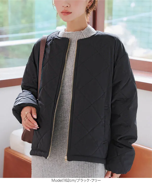 あったか裏シャギー ] キルティングジップアウター [K1370