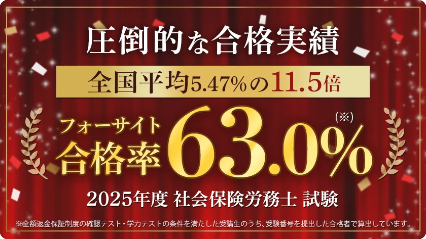 フォーサイト合格率の分析 - 社労士・社会保険労務士の通信講座の