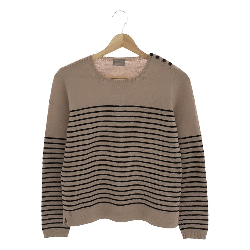 Marion Foale マリオンフォールコラボ ウール 肩ボタン ボーダー