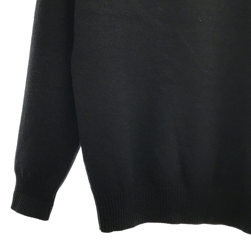 メリノ ウール スウォッシュ ロゴ 刺繍 クルーネック ニット セーター