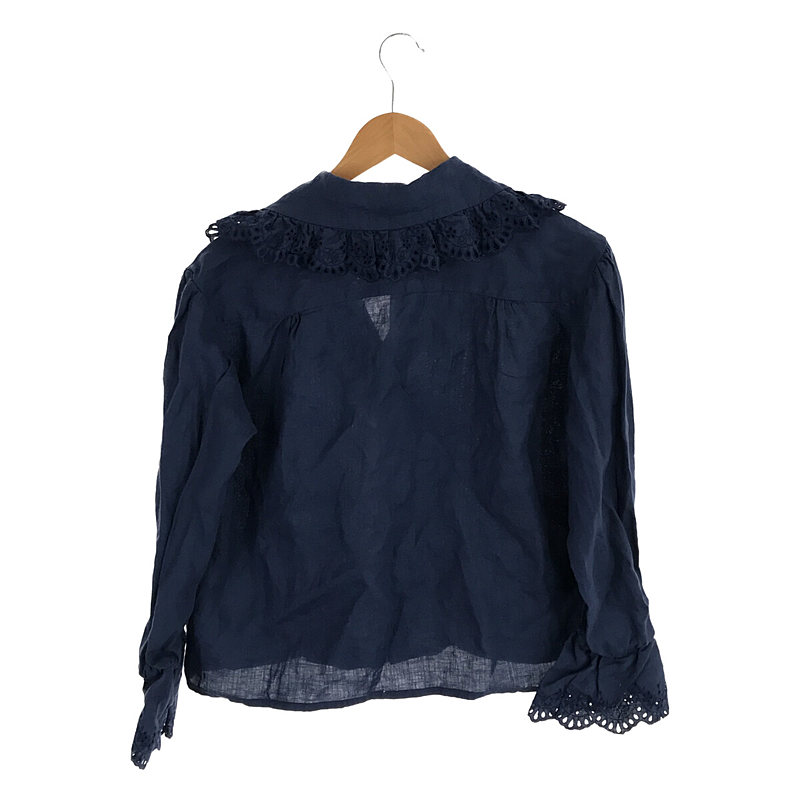 EMBROIDERY LACE SH レースカラーブラウス シャツ | ブランド古着の