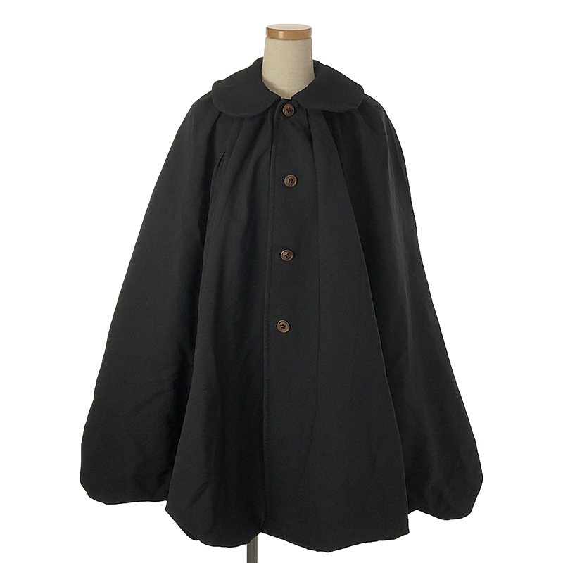 ポリエステル 縮絨 変形 バックギャザー オーバー バルーン ポンチョ