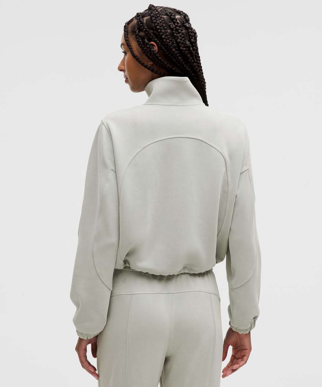 Lululemon Brushed Softstreme Half Zip - Jade Grey - lulu fanatics