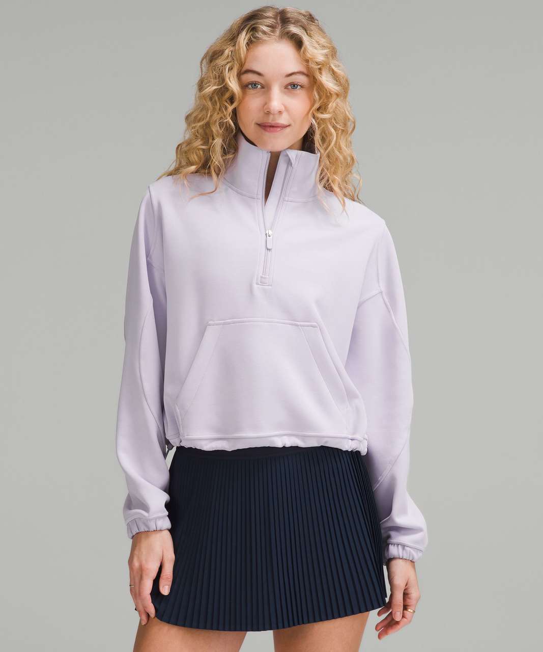 Lululemon Brushed Softstreme Half Zip - Lilac Ether - lulu fanatics