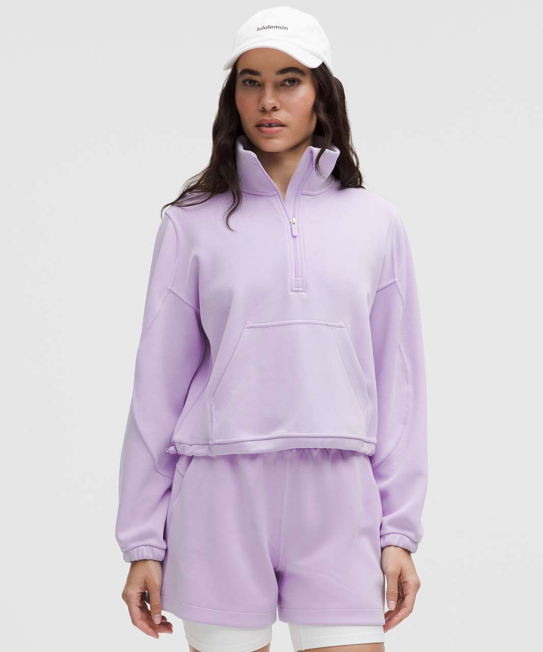 Lululemon Brushed Softstreme Half Zip - Lavender Frost - lulu fanatics