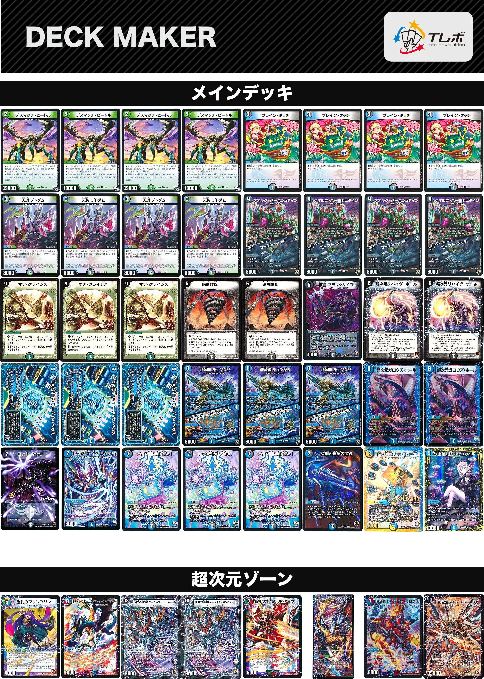 デュエルマスターズ アナカラーハンデス(ランデス型) デッキレシピ詳細