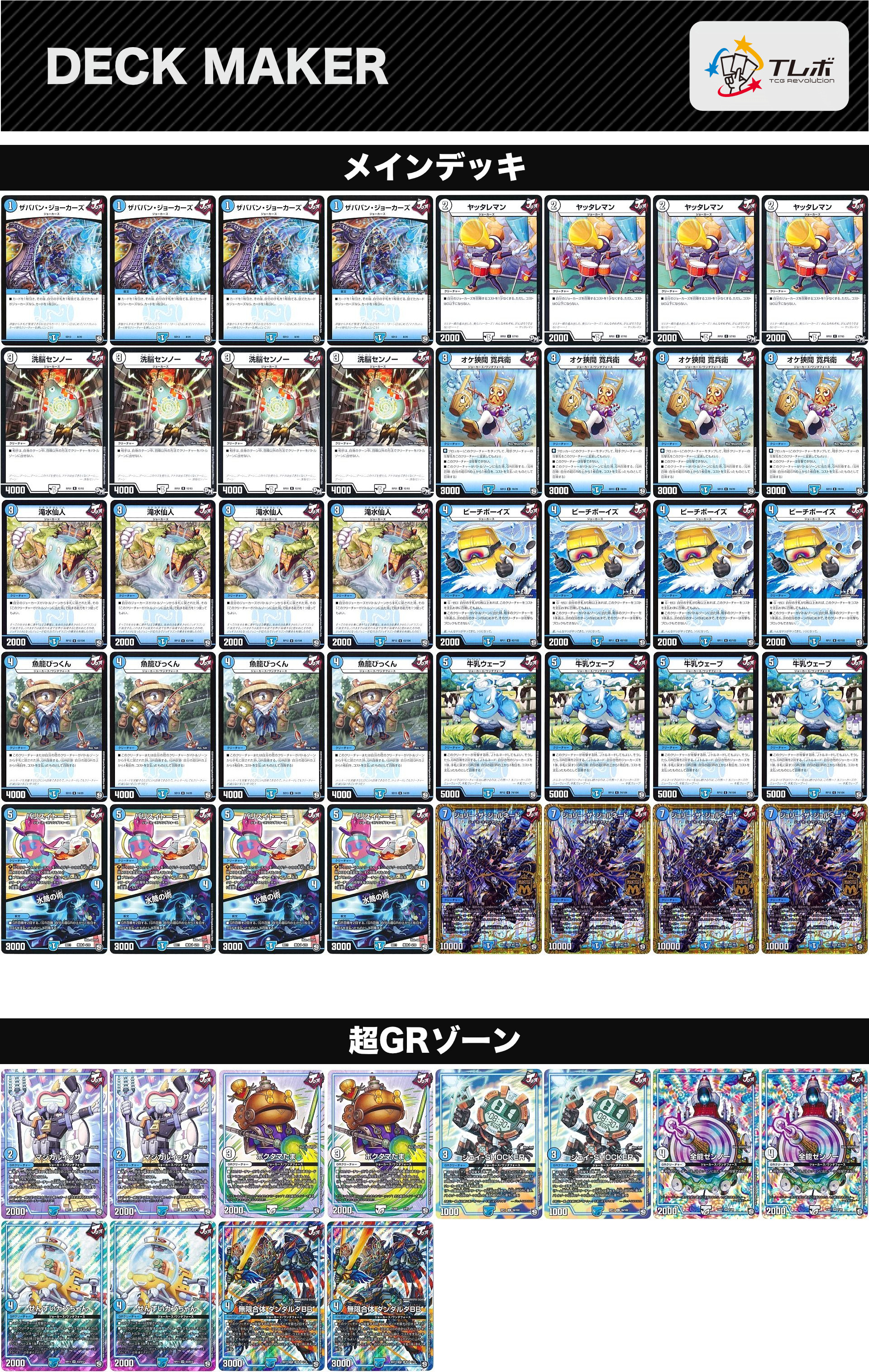 デュエルマスターズ 青ジョーカーズ デッキレシピ詳細 | ガチまとめ