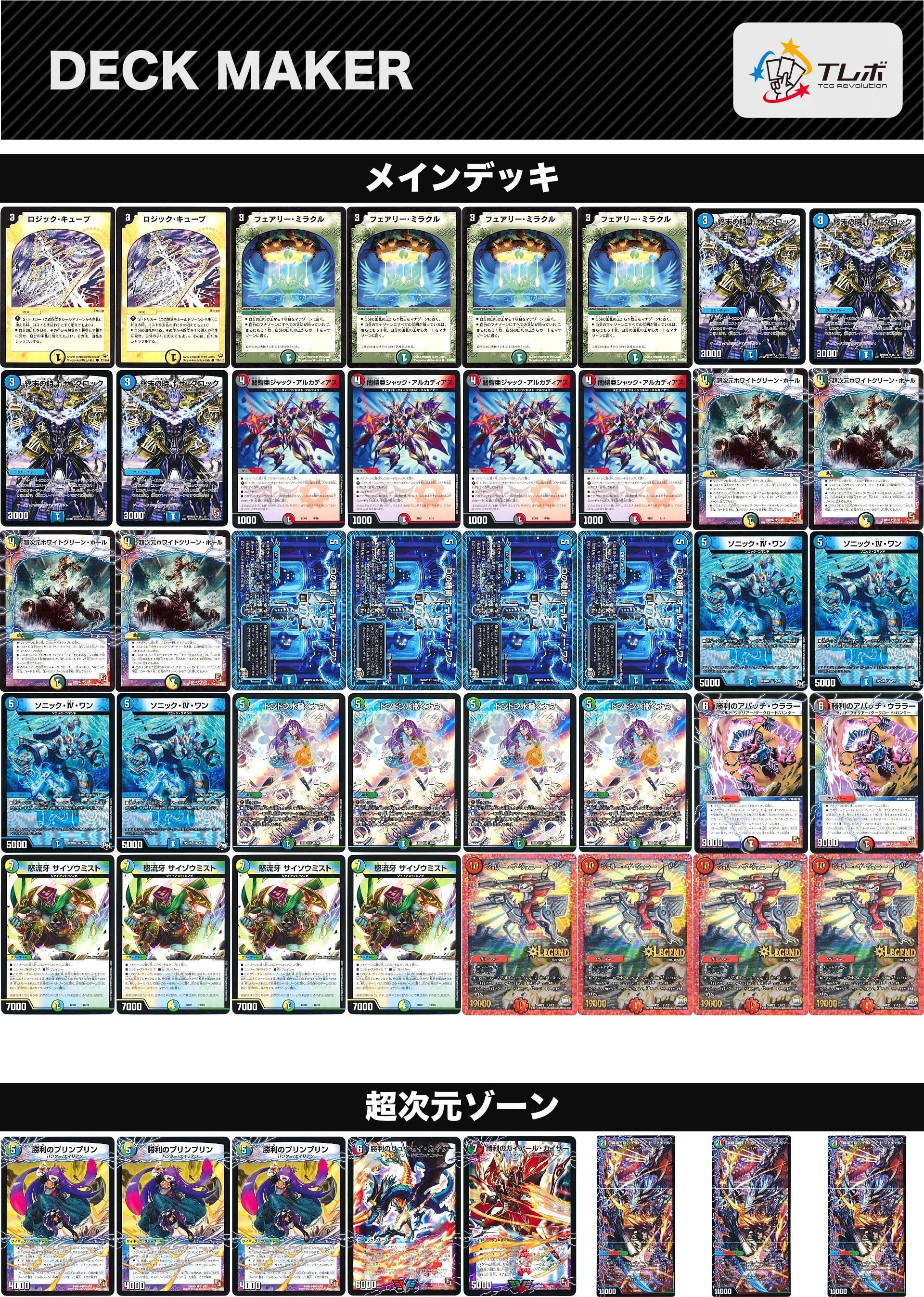 デュエルマスターズ 5cジョリーザジョニージョー デッキレシピ詳細