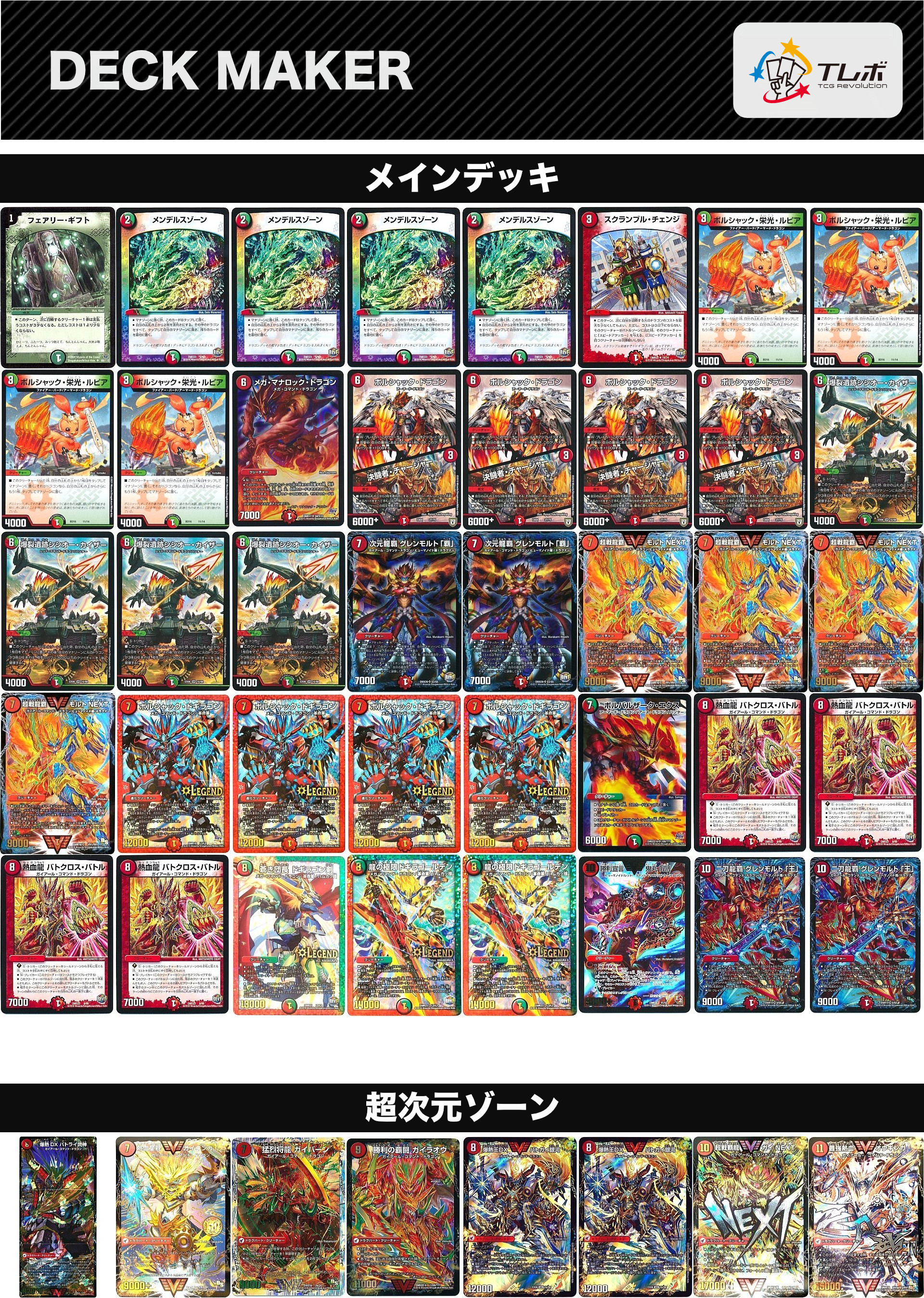 デュエルマスターズ ボルシャックデュエル型モルネク デッキレシピ詳細