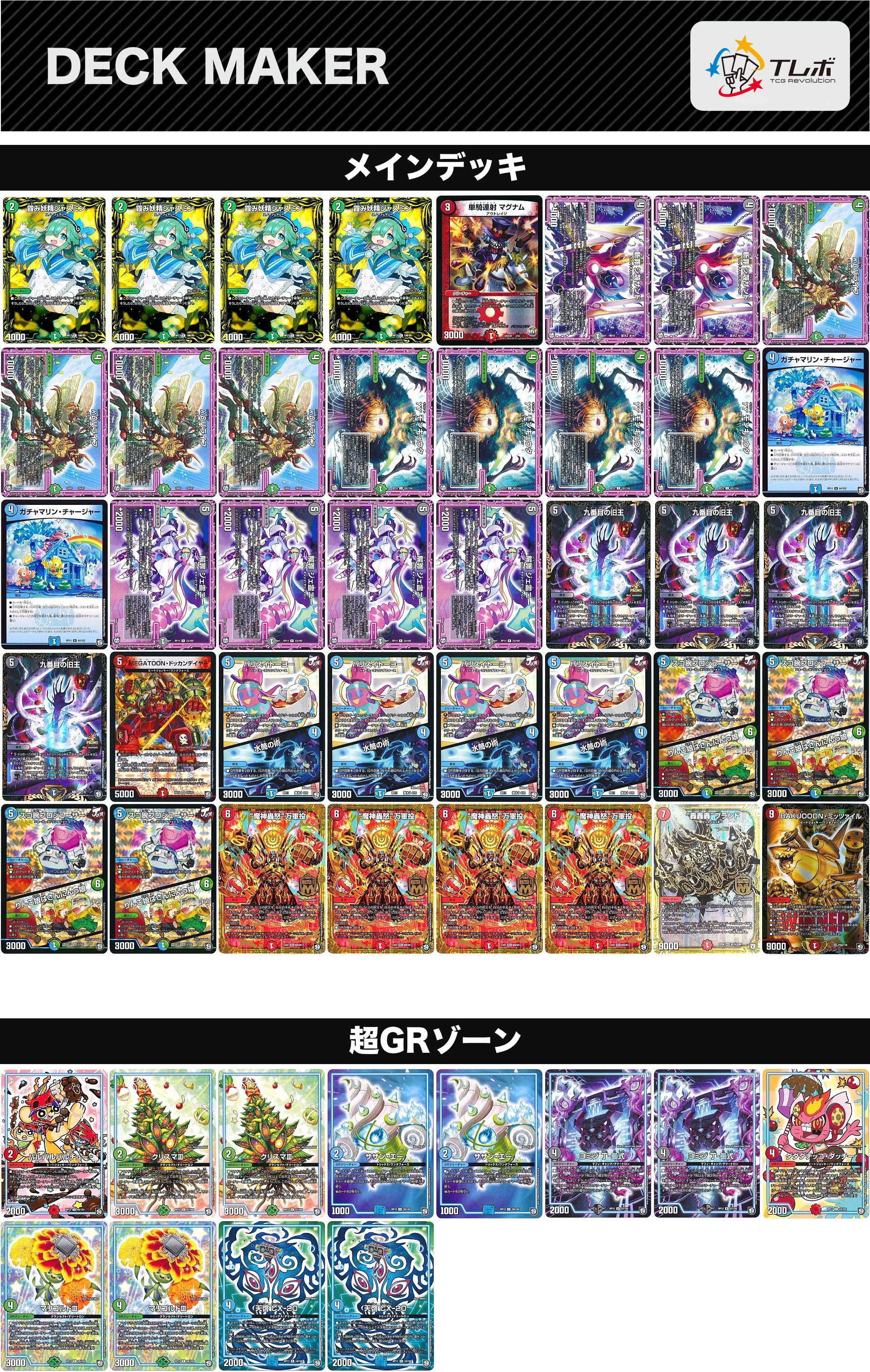 デュエルマスターズ 殿堂ゼロ4cドッカンデイヤー デッキレシピ詳細