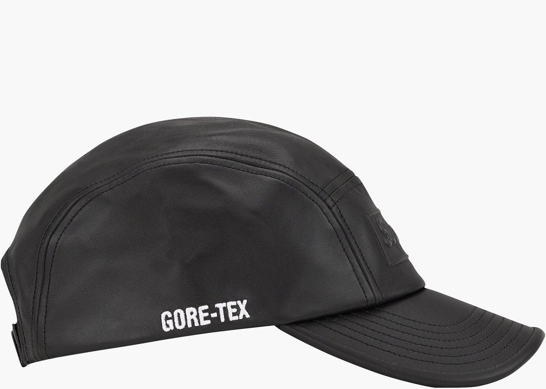 Supreme GORE-TEX Leather Camp Cap Black | Hype Clothinga