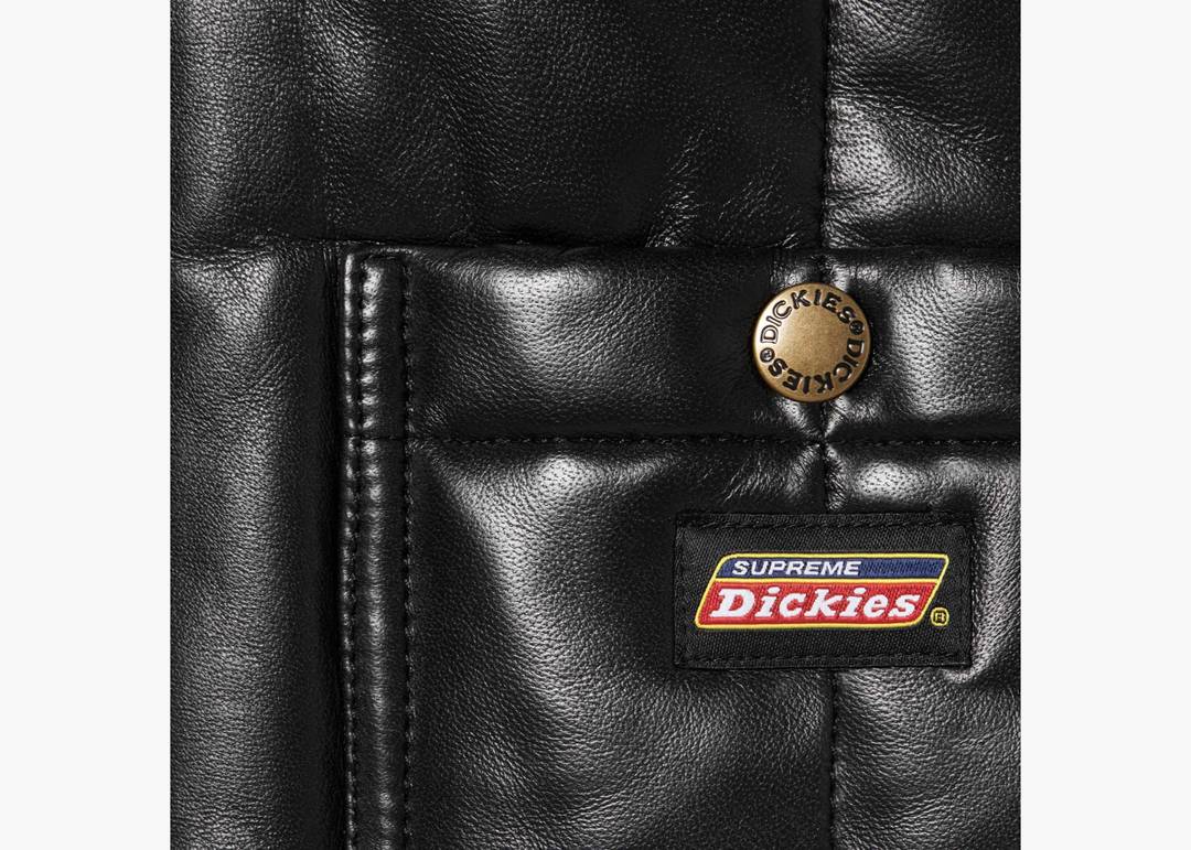 Supreme Dickies Leather Work Vest Black | Hype Clothinga