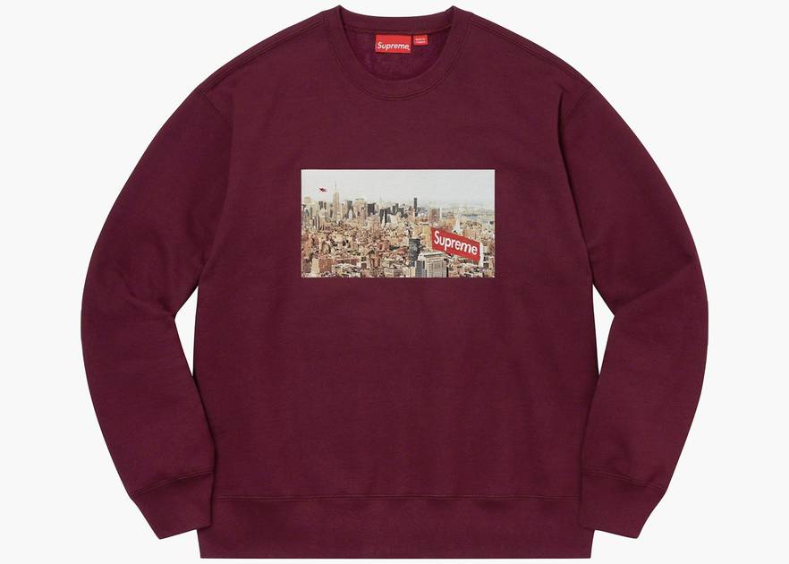 Supreme Sweatshirts Aerial Crewneck Burgundy | Hype Clothinga