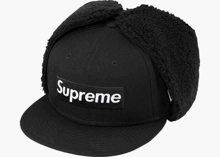 Supreme Earflap Box Logo New Era Black | Hype Clothinga