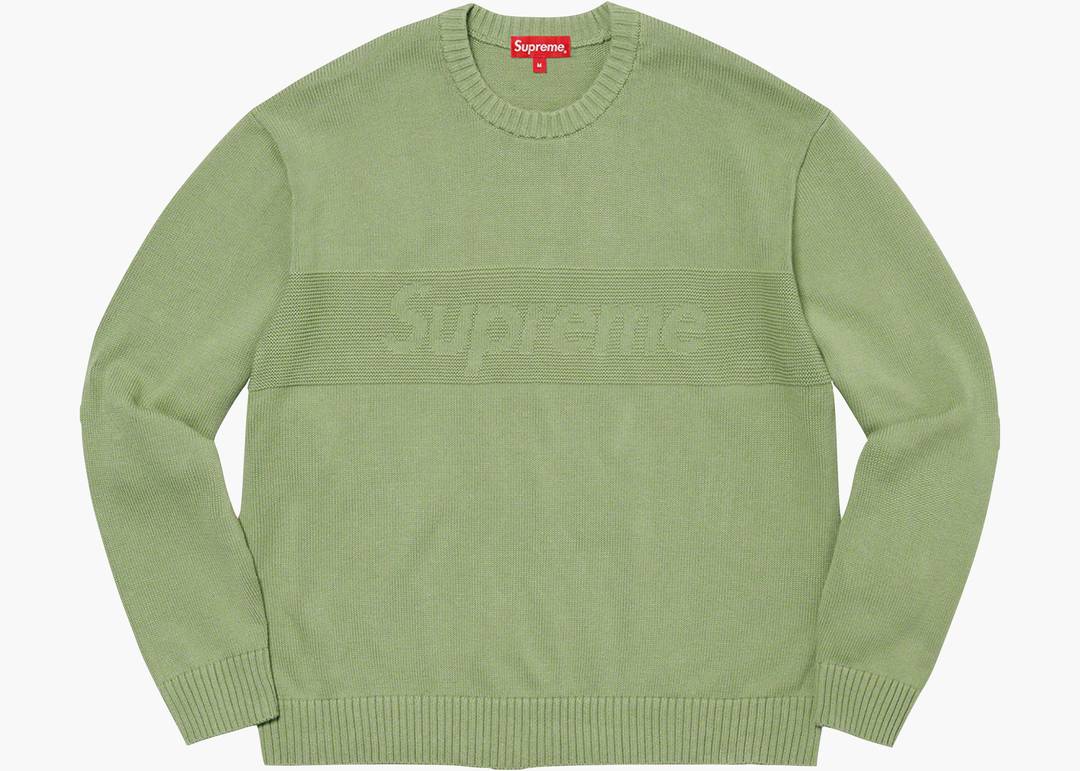 Supreme Tonal Paneled Sweater Dusty Green | Hype Clothinga