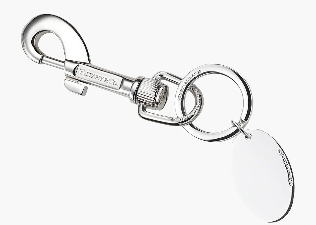 Supreme Tiffany Oval Tag Keyring Silver
