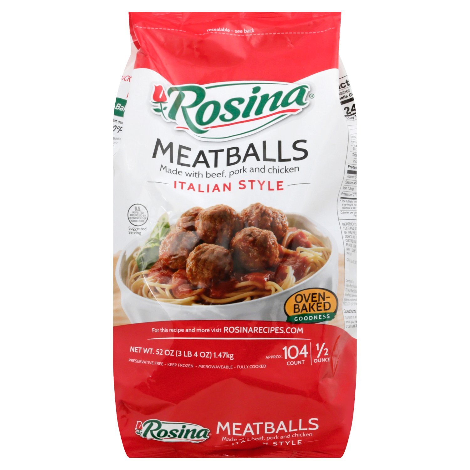 Rosina Italian Style Meatballs, 52 oz - ShopRite
