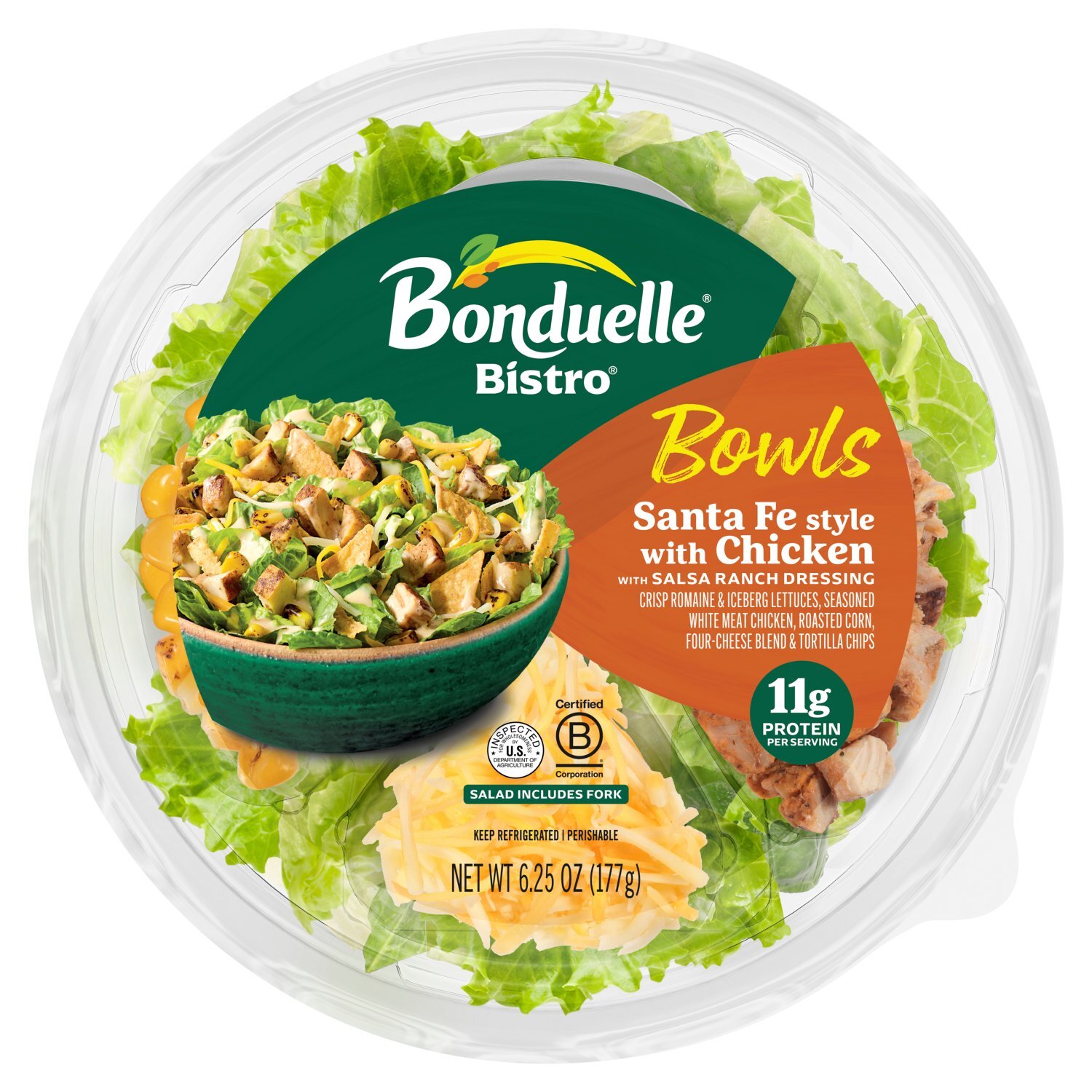 Bonduelle Bistro Santa Fe Style with Chicken Salsa Ranch Dressing