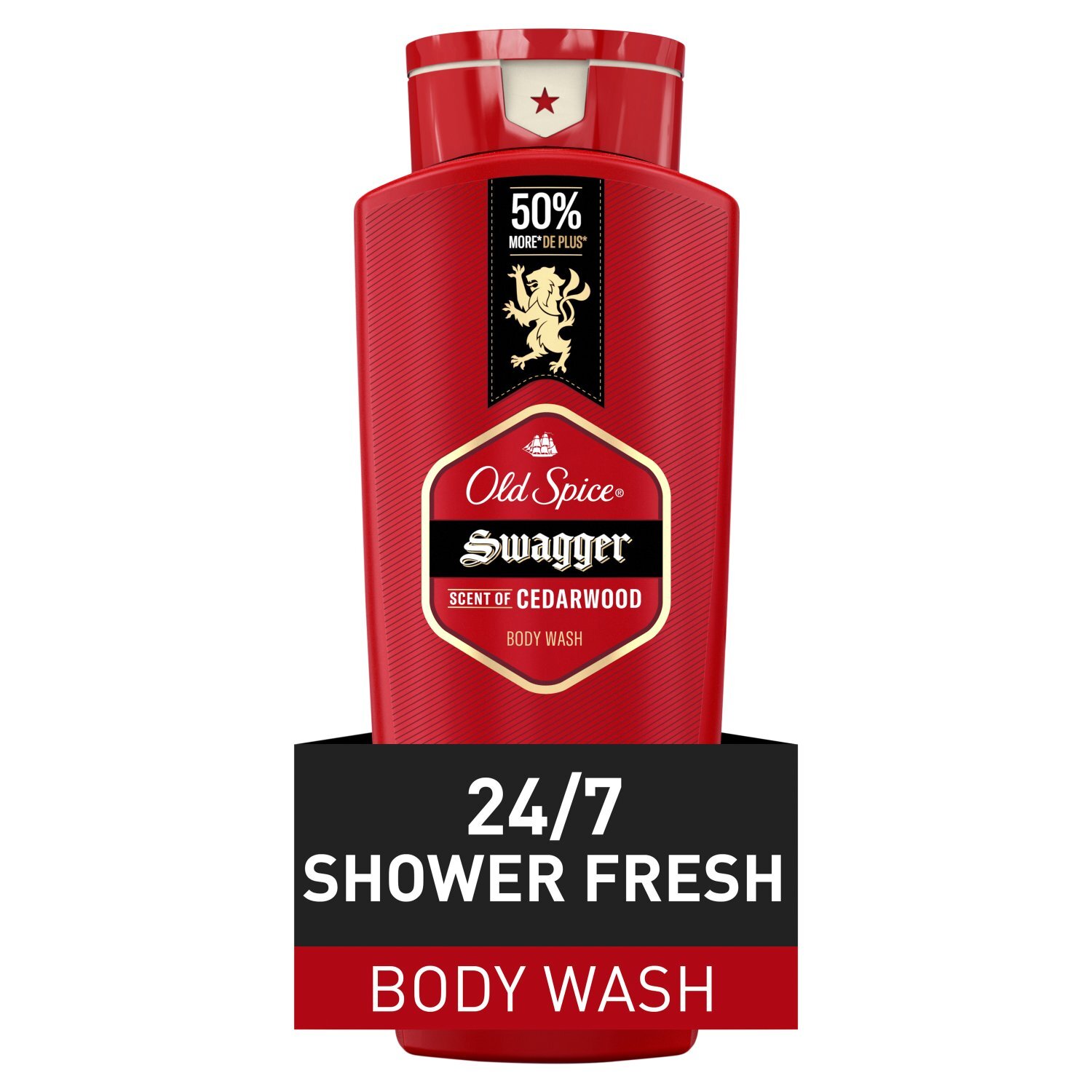 Old Spice Men's Body Wash, Swagger Scent of Cedarwood, 709 ml (24