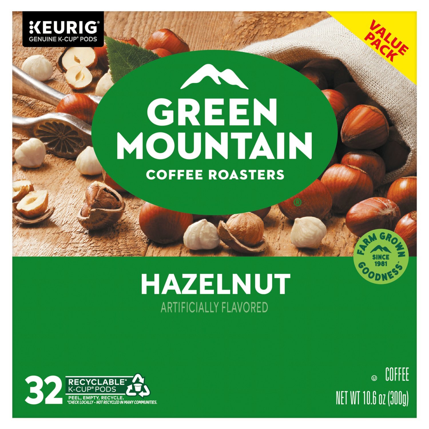 Green Mountain Coffee Roasters Hazelnut Coffee K-Cup Pods Value