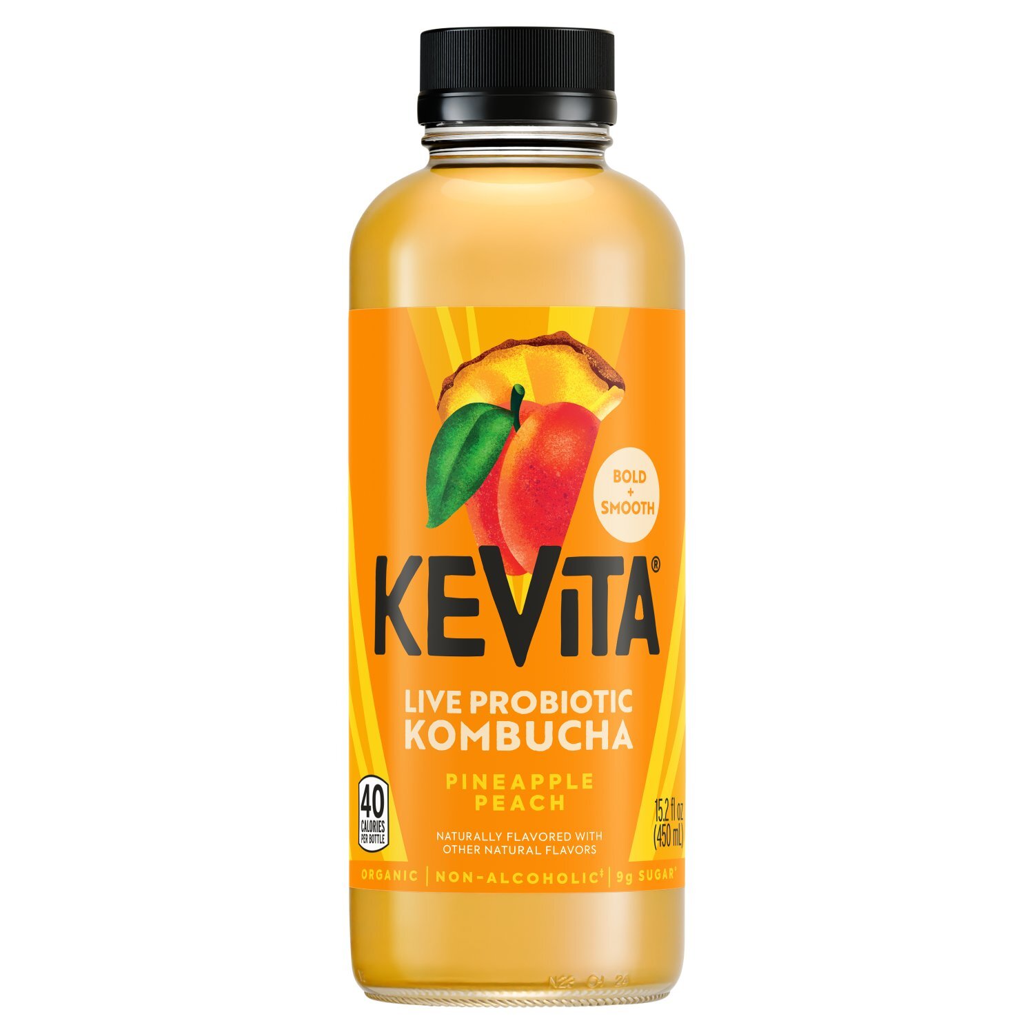 KeVita Pineapple Peach Live Probiotic Kombucha, 15.2 fl oz - Fairway