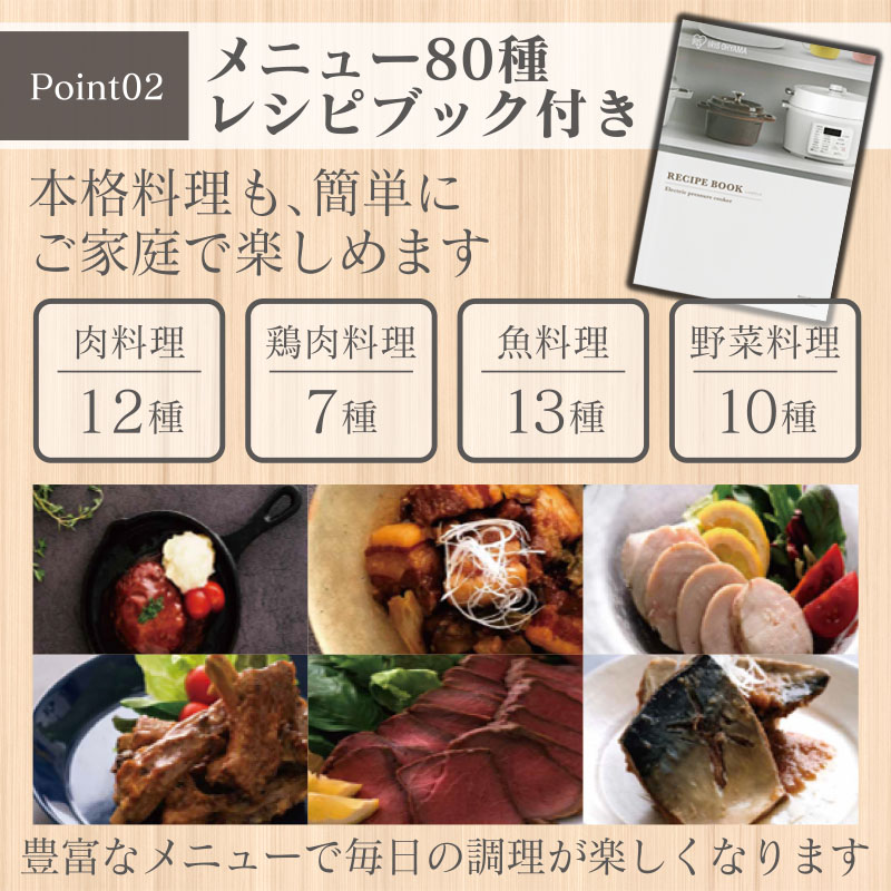 アイリスオーヤマ 圧力鍋 4L PC-MA4-W レシピブック 大容量 電気圧力鍋
