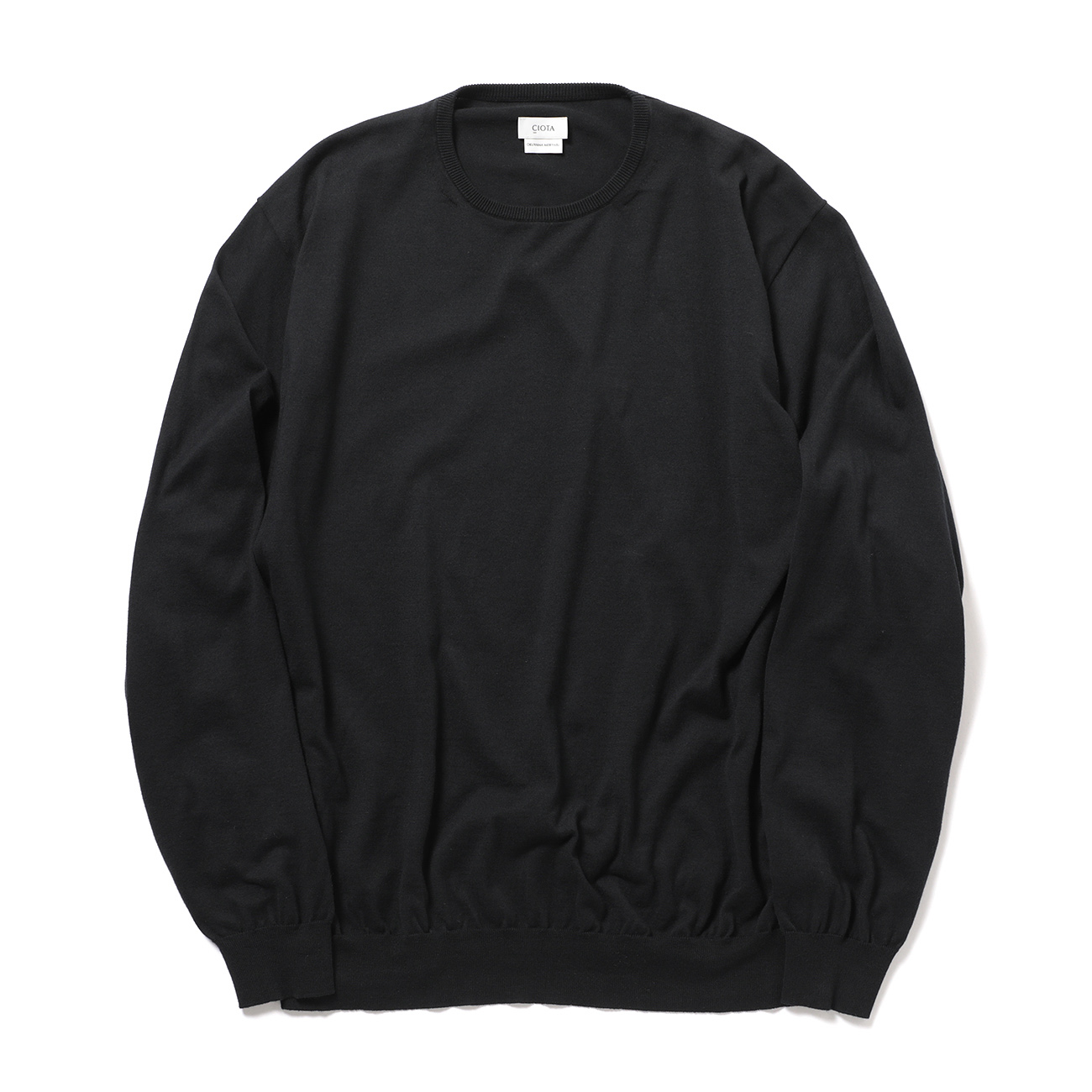 CIOTA / シオタ | Crewneck Long Sleeve Knit T-Shirts - Black | 通販