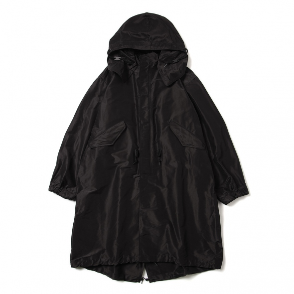 COMOLI / コモリ | コットンシルク フーデッドコート - Brown | 通販