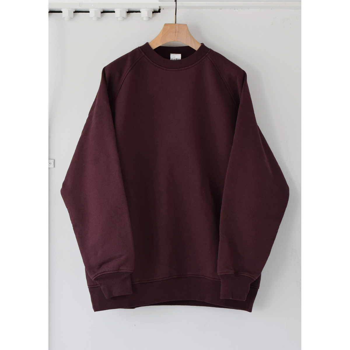 COMOLI / コモリ | コットン吊裏毛 クルーネック - Burgundy | 通販
