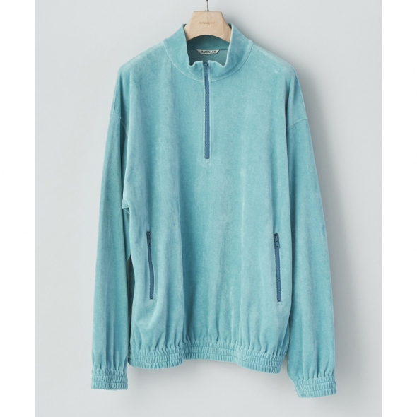 AURALEE / オーラリー | ORGANIC COTTON VELOUR HALF ZIP BLOUSON
