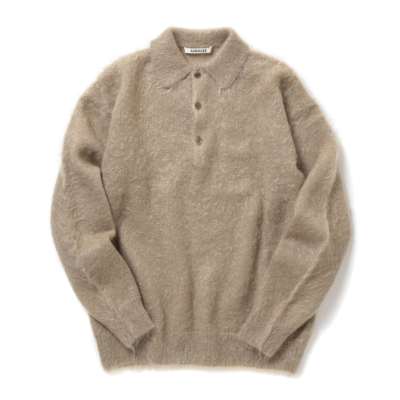 AURALEE / オーラリー | BRUSHED SUPER KID MOHAIR KNIT POLO (メンズ