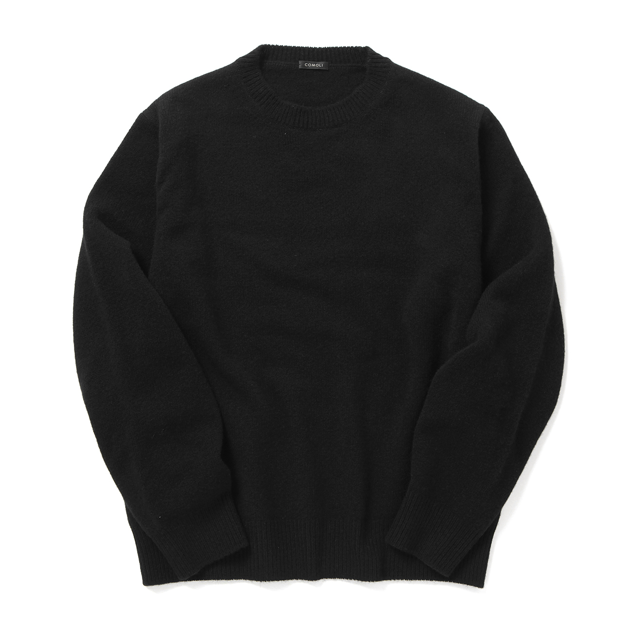 COMOLI / コモリ | ラムズウール クルーネックニット - Black | 通販