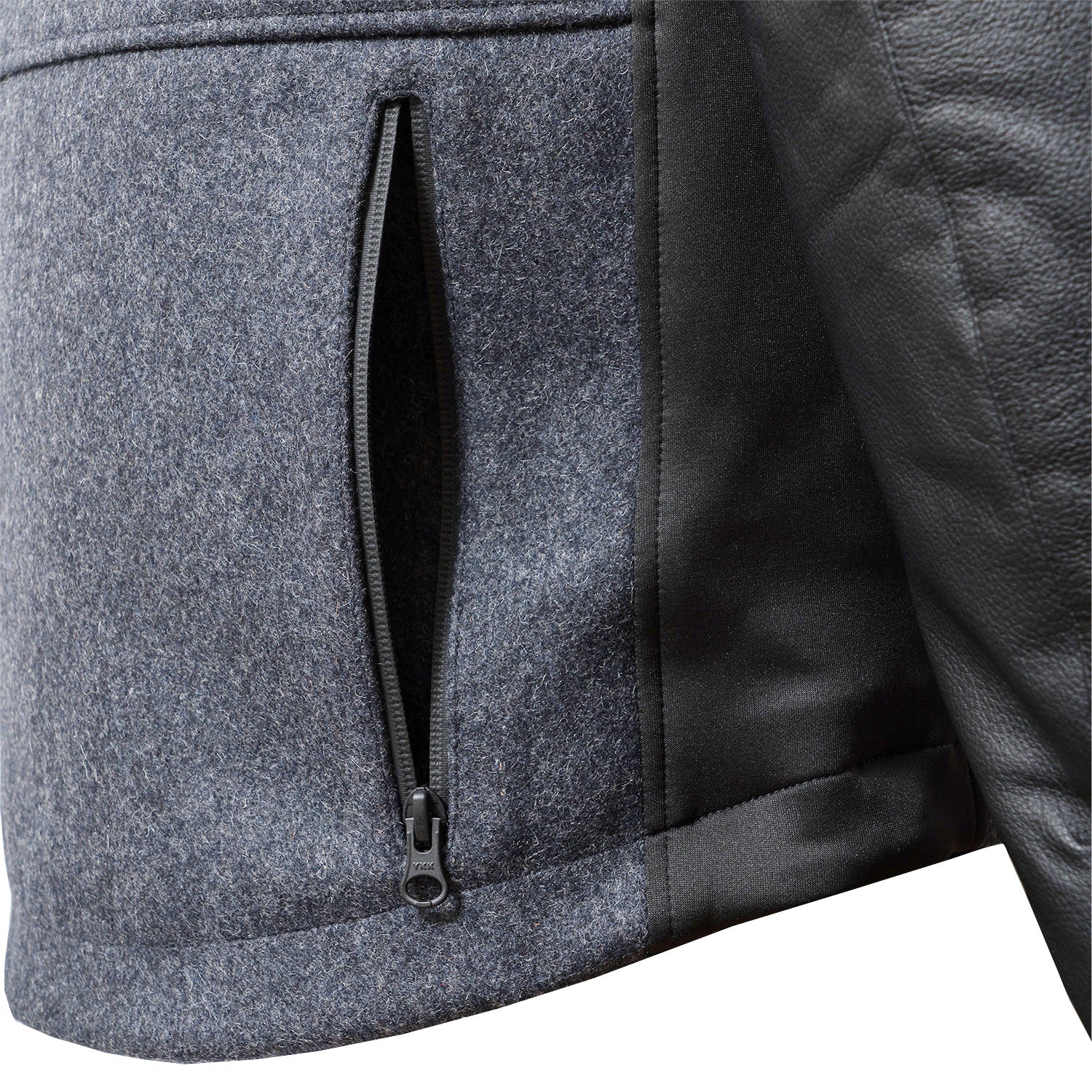 LEATHER SLEEVES MELTON JACKET – 56design WebStore