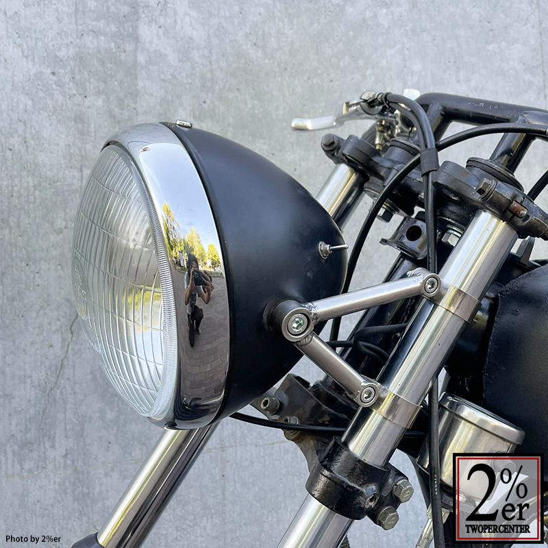 7インチ ルーカスタイプヘッドライトケース ブラック / 2％er