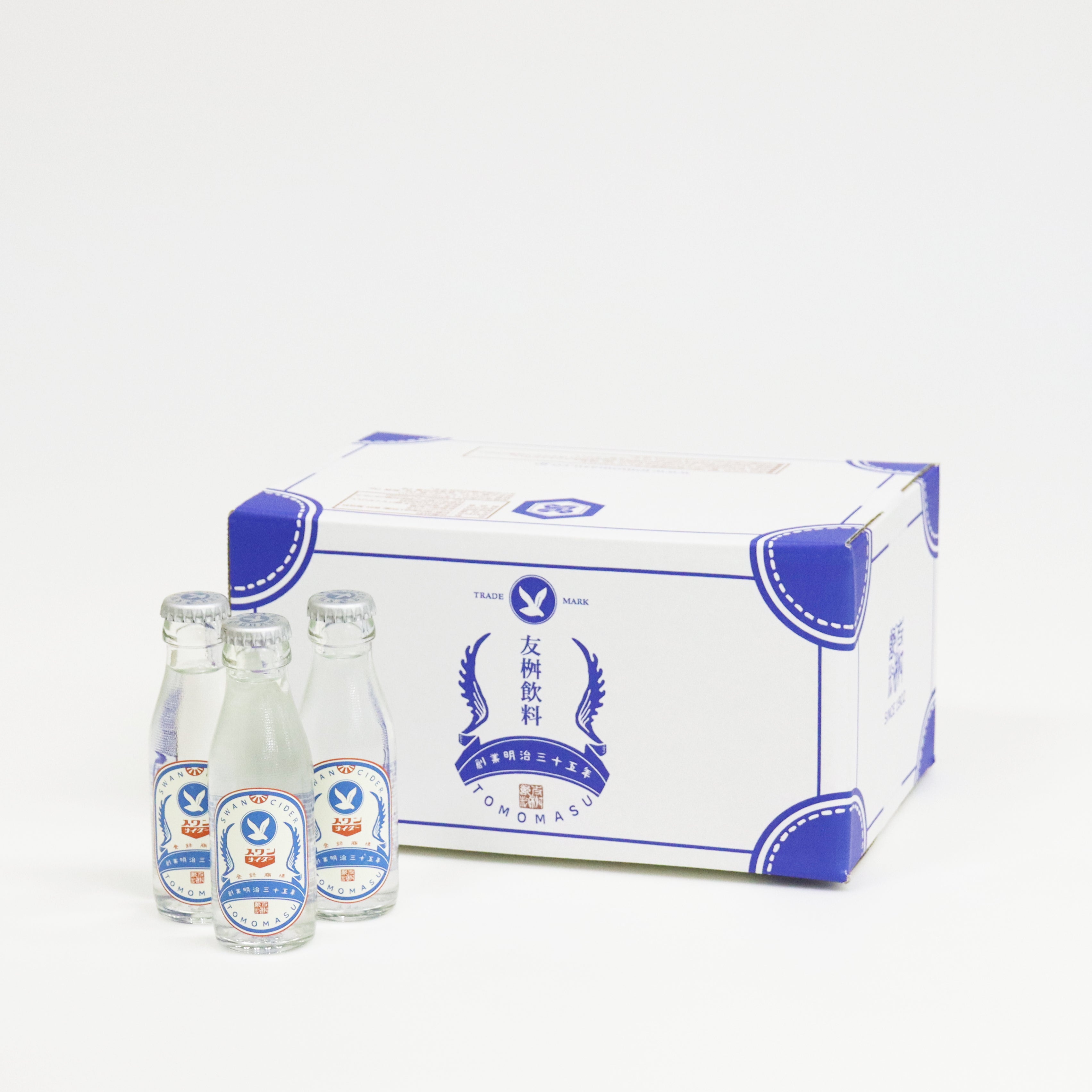 友桝飲料_スワンサイダーミニ95m×24本 (ギフト箱付き) レトロな