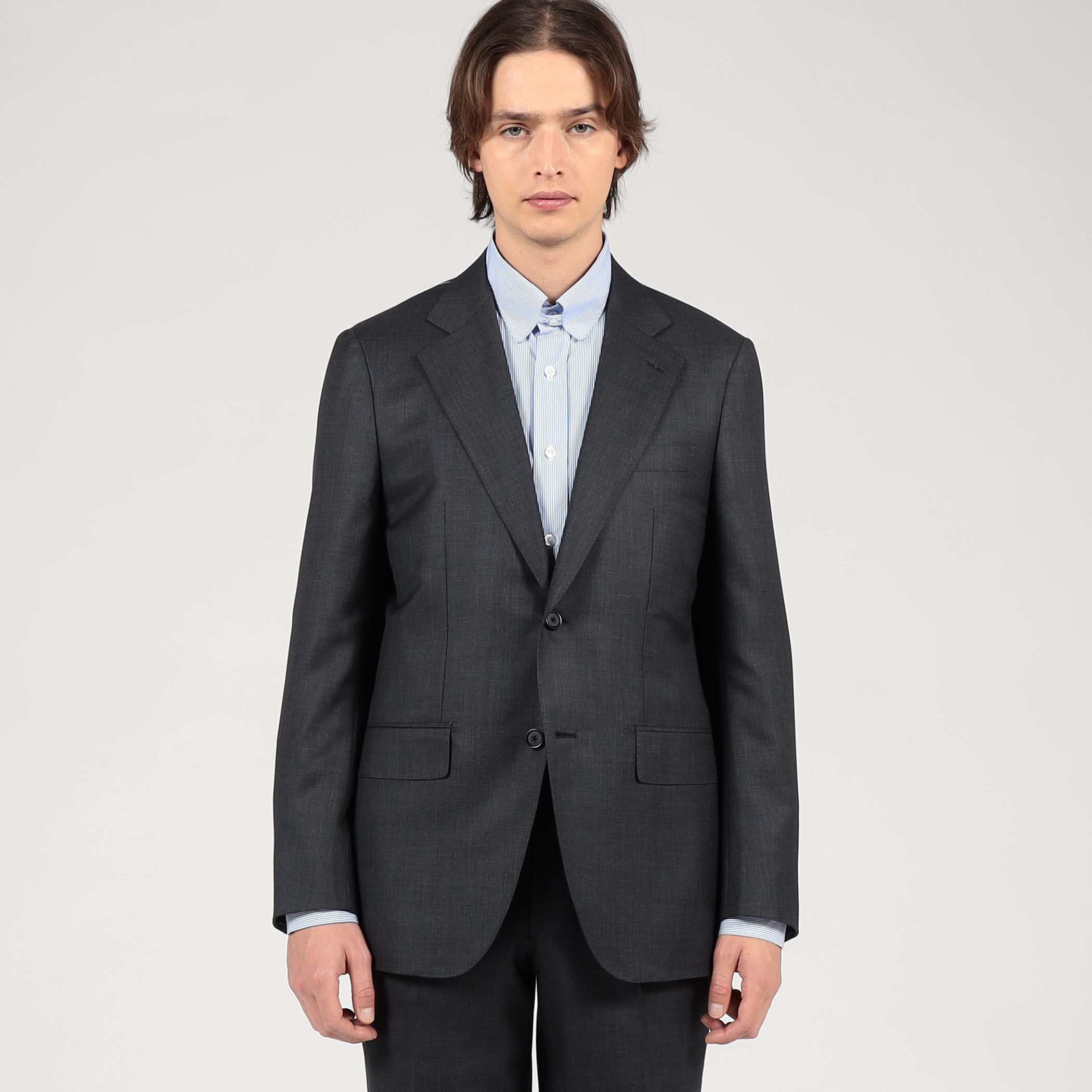 TRAVELLER ウールシルク シングルブレステッド2Bスーツ E.Zegna