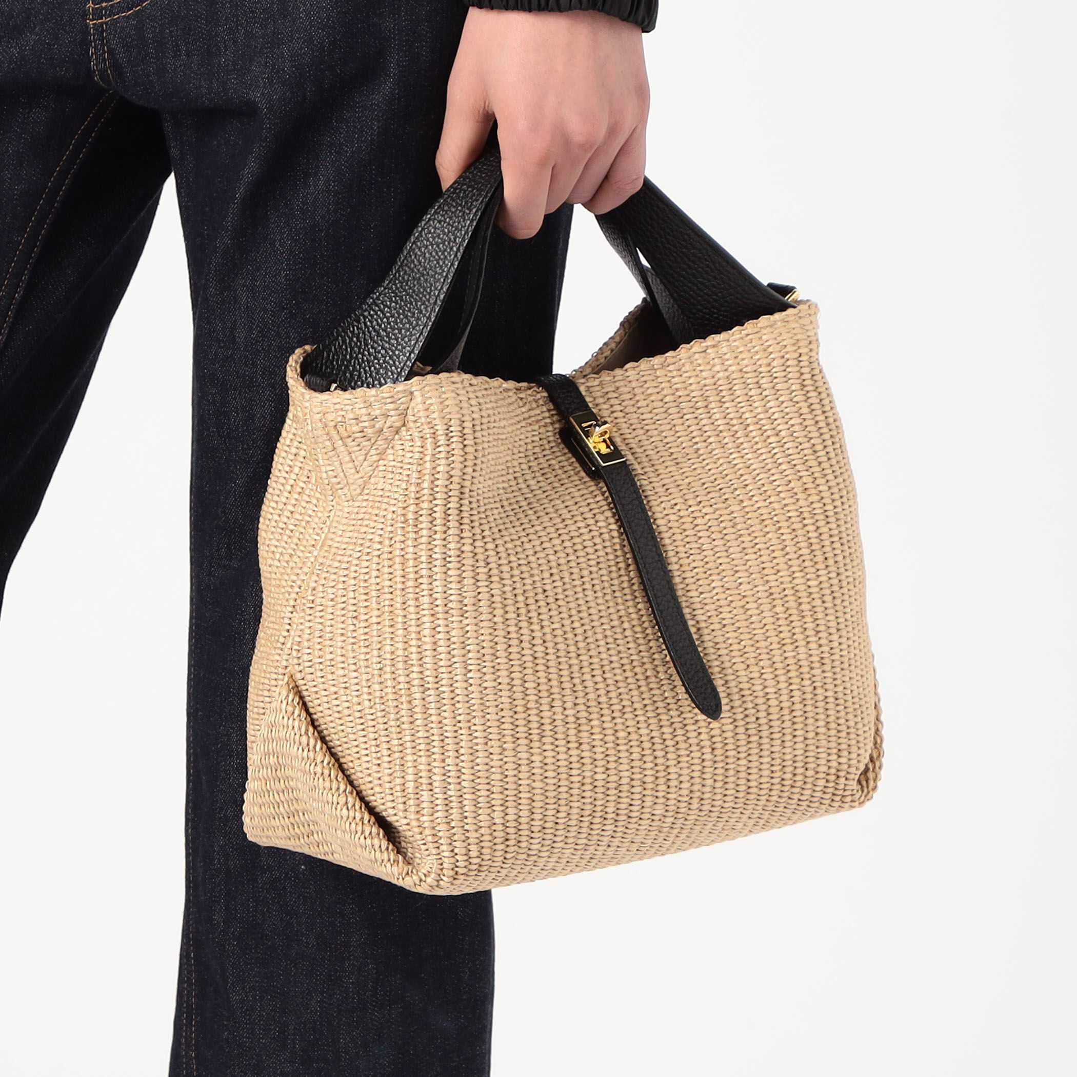 VIOLAd'ORO イタリアンラフィアシート 2WAYトートバッグ M