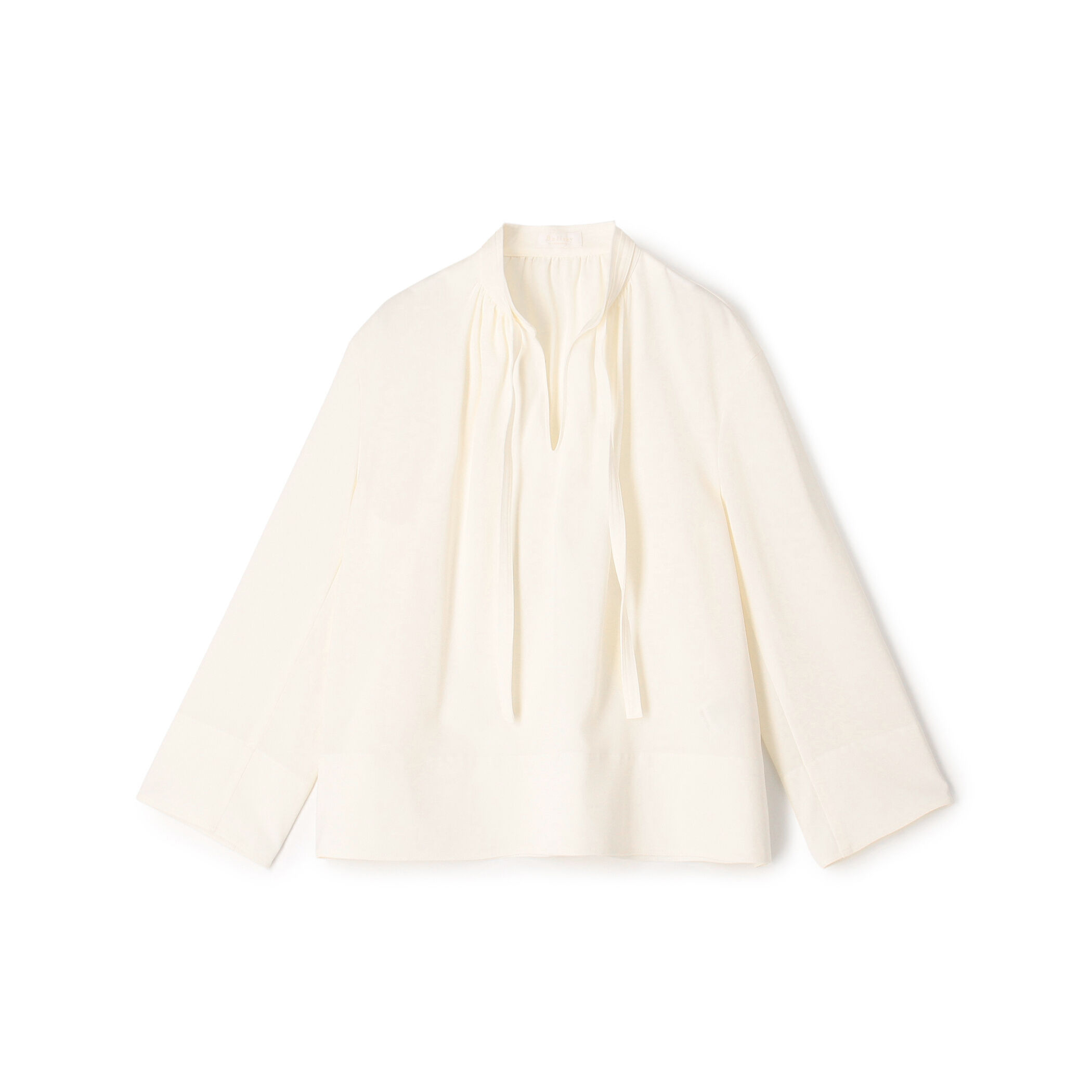 2-wayストレッチ タイ付きスタンドカラーブラウス｜トゥモローランド