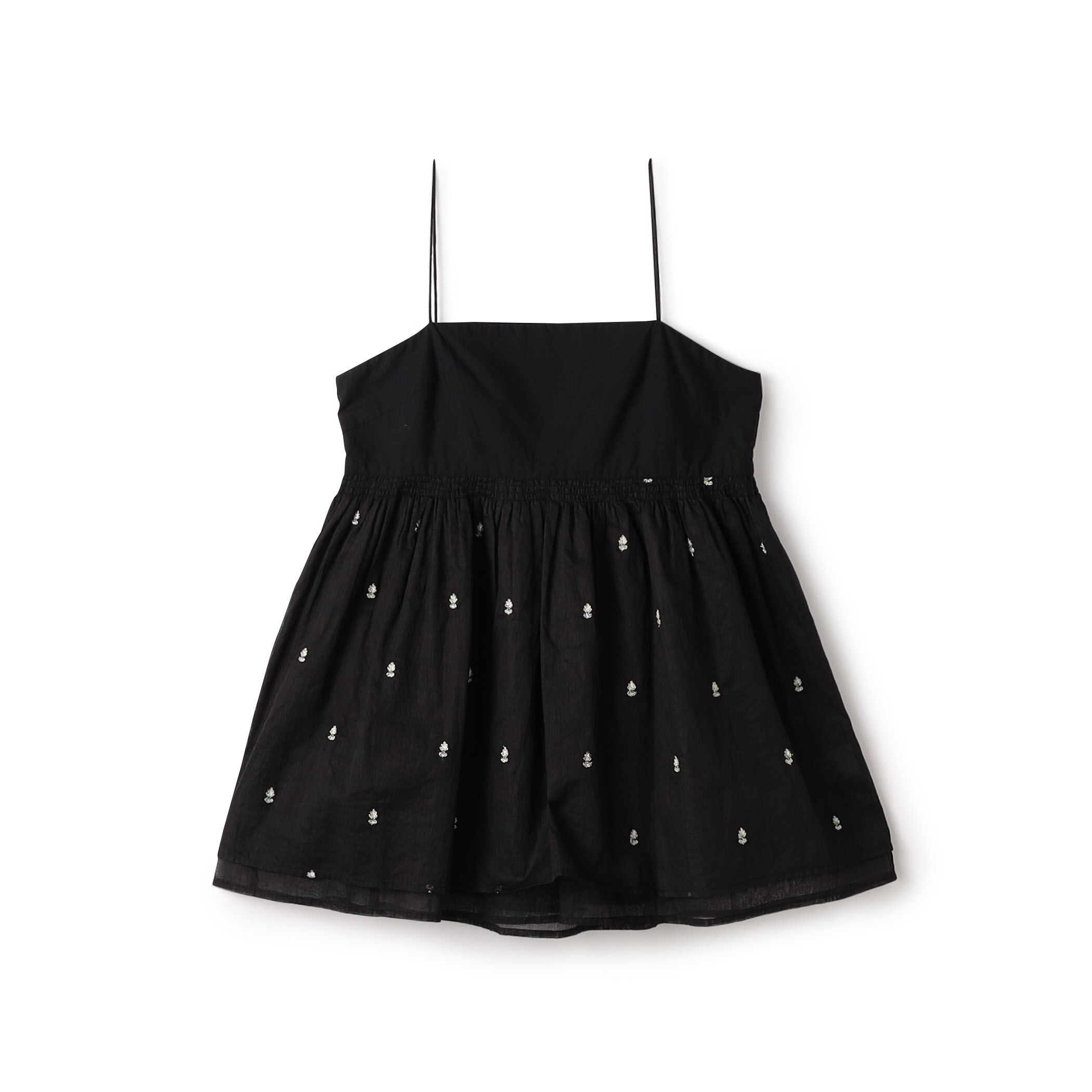 別注】ne Quittez pas BLACK POPLIN ORGANZE キャミソールトップス