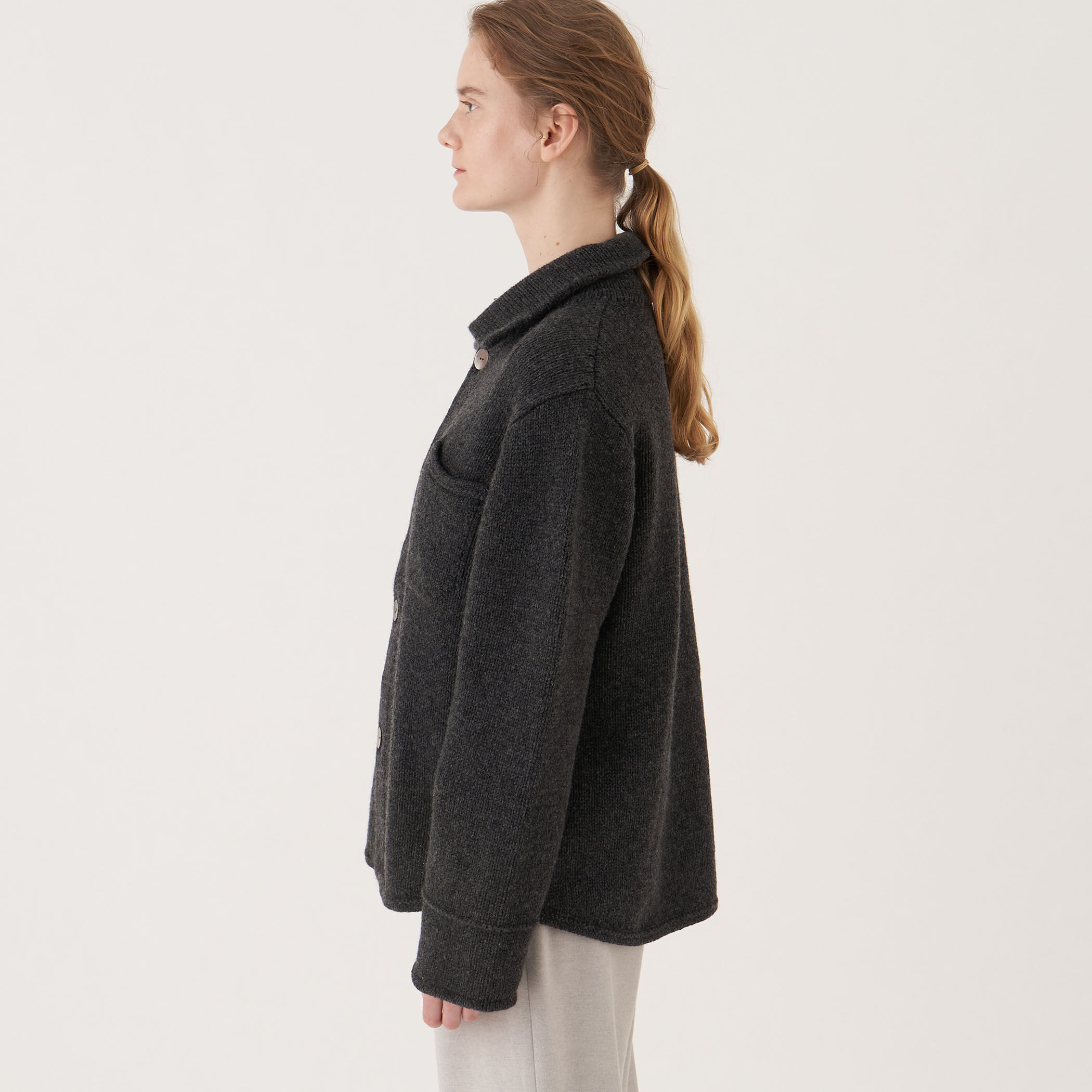 ファインウール シャツカラー オーバーカーディガン｜トゥモローランド