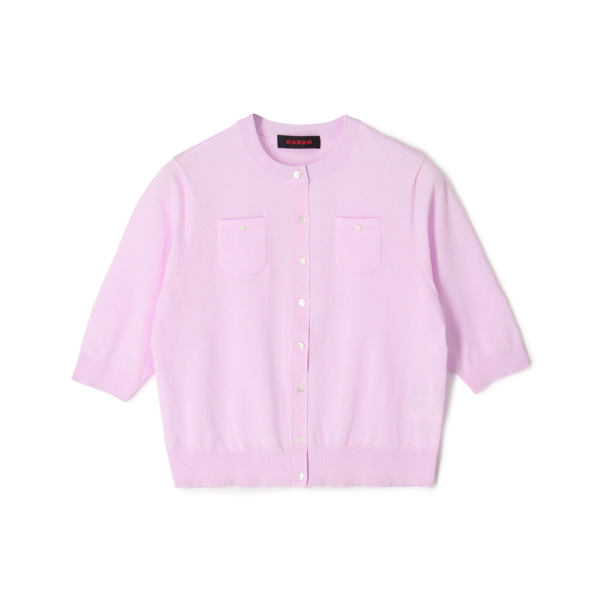 ファインポリエステル ハーフスリーブポケットカーディガン