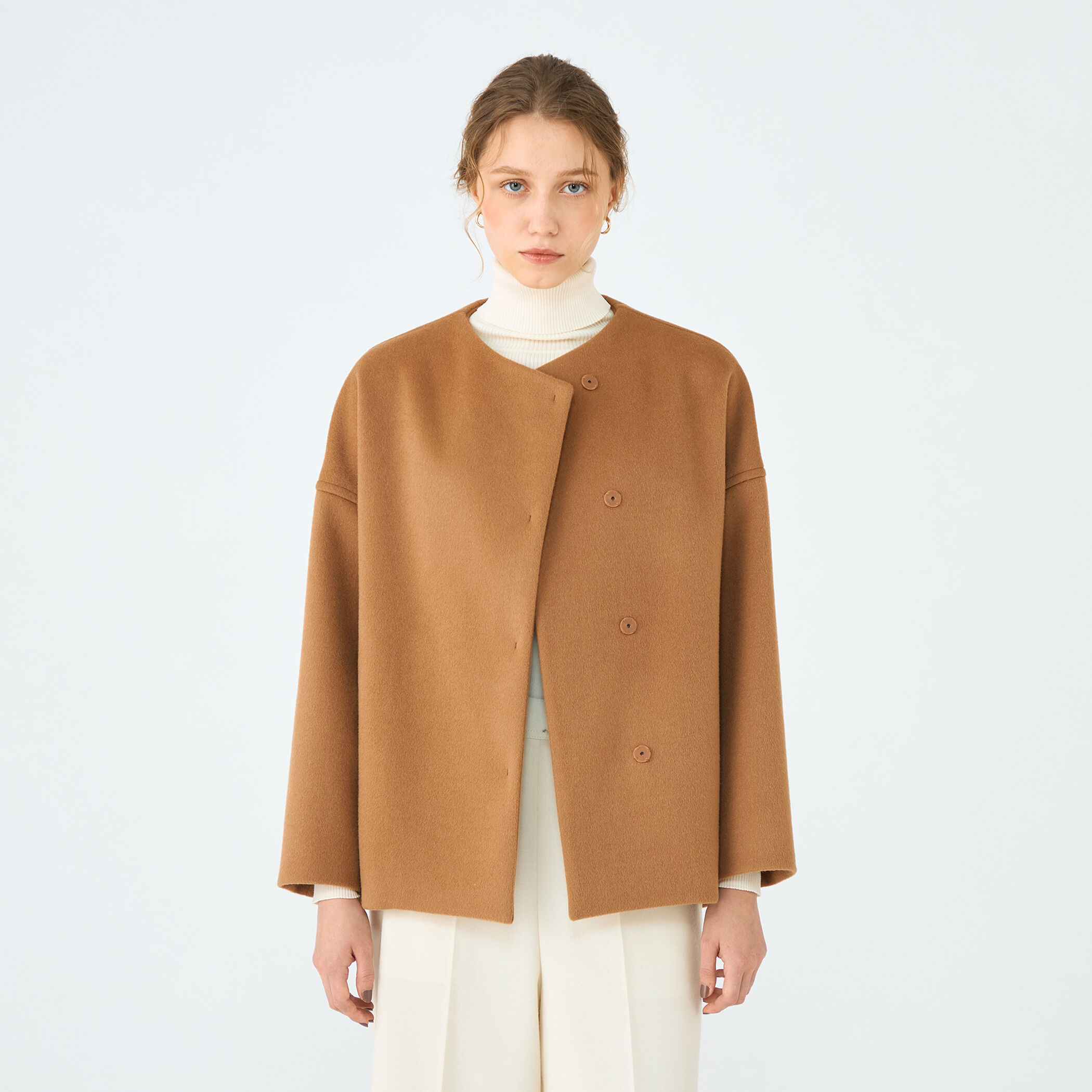 ウールカシミヤビーバー ショートコクーンコート｜トゥモローランド